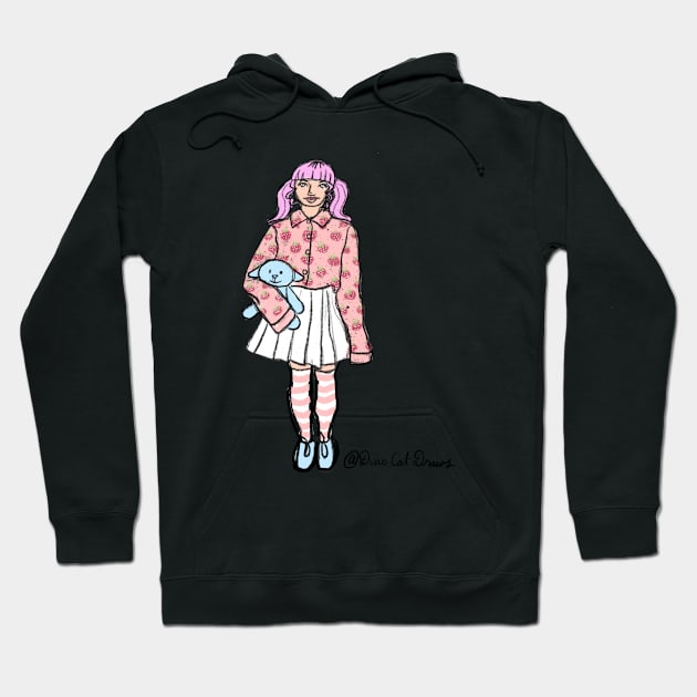 Strawberry Girl Hoodie by DinoCatDraws